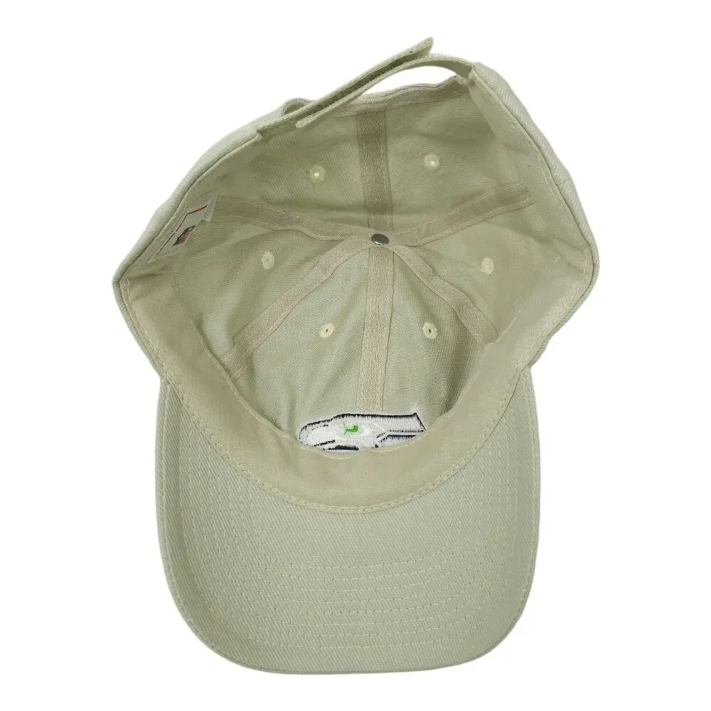 NFL Seattle Seahawks Football Adjustable Size Strapback Cap Baseball Hat Khaki